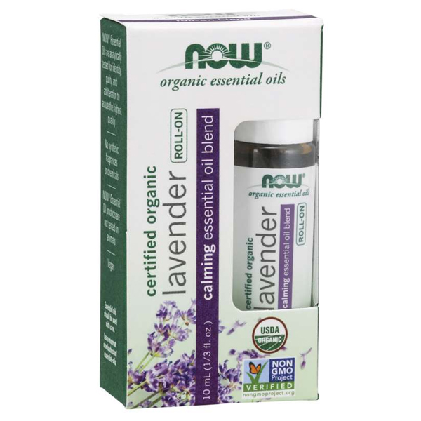 NOW Lavender Calming Essential Oil Blend - Organic Roll-On