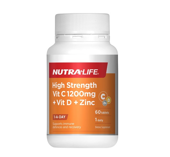 Nutra-Life High Strength Vitamin C 1200mg + Vit D + Zinc