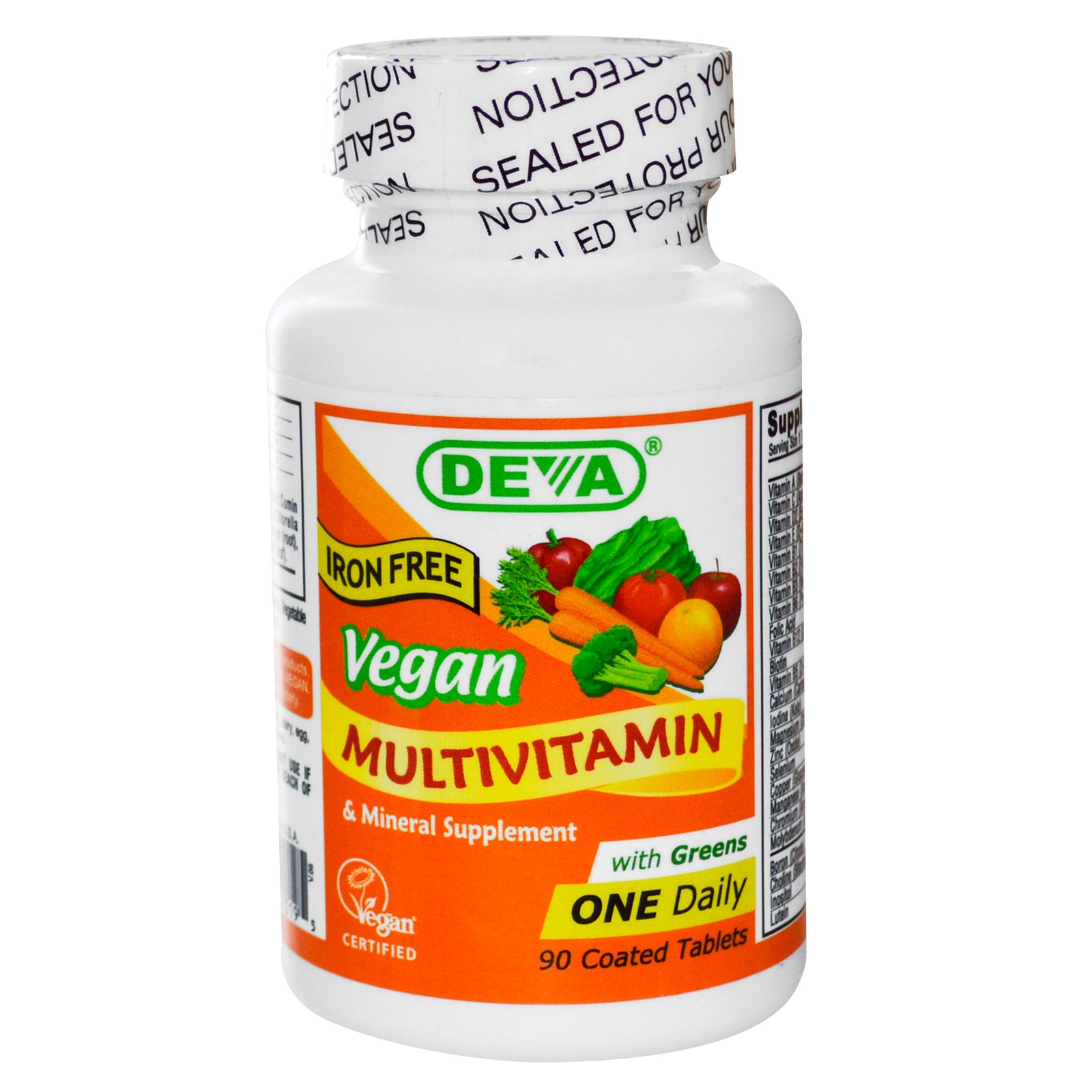 Deva, Multivitamin & Mineral Supplement, Vegan Iron Free