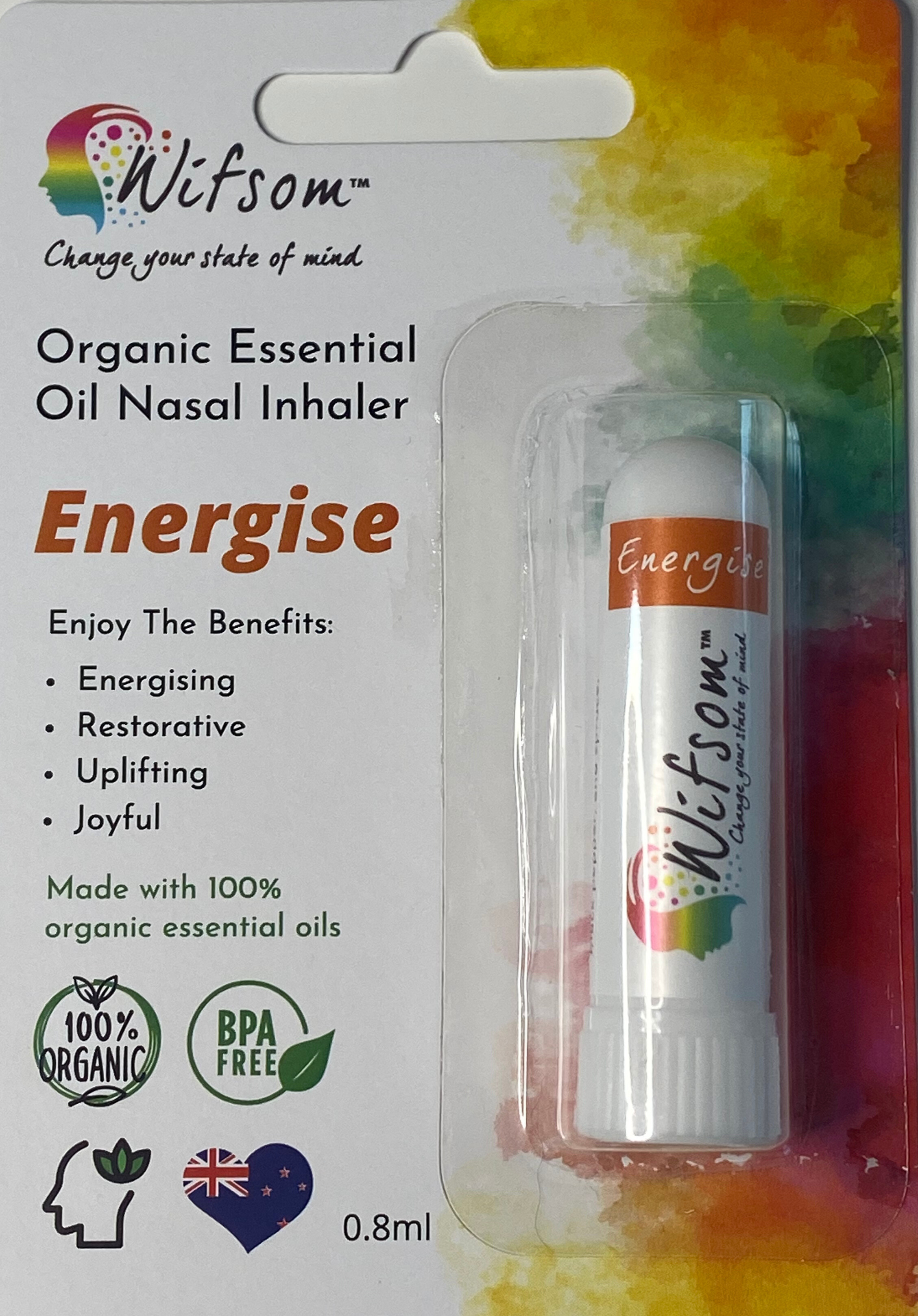 Wifsom Energise Aromatherapy Nasal Inhaler "Motivational"
