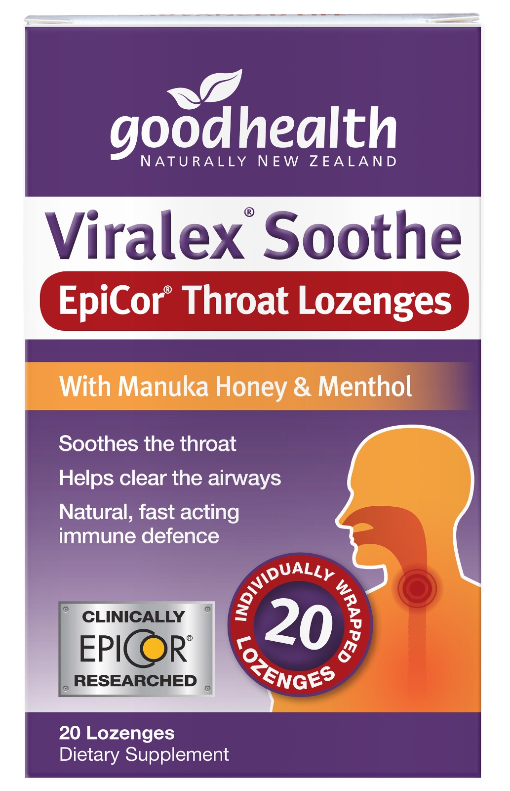 Good Health Viralex Soothe EpiCor Throat Lozenges