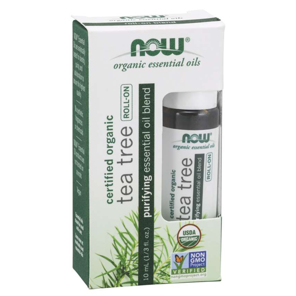 NOW Tea Tree Purifying Essential Oil Blend - Organic Roll-On